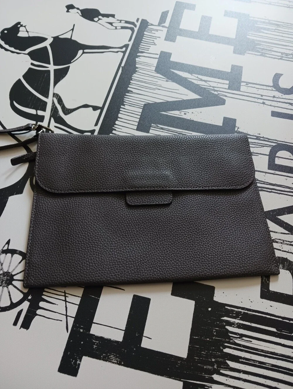 TUMI men Wristlet   Gray Genuine Leather, 11